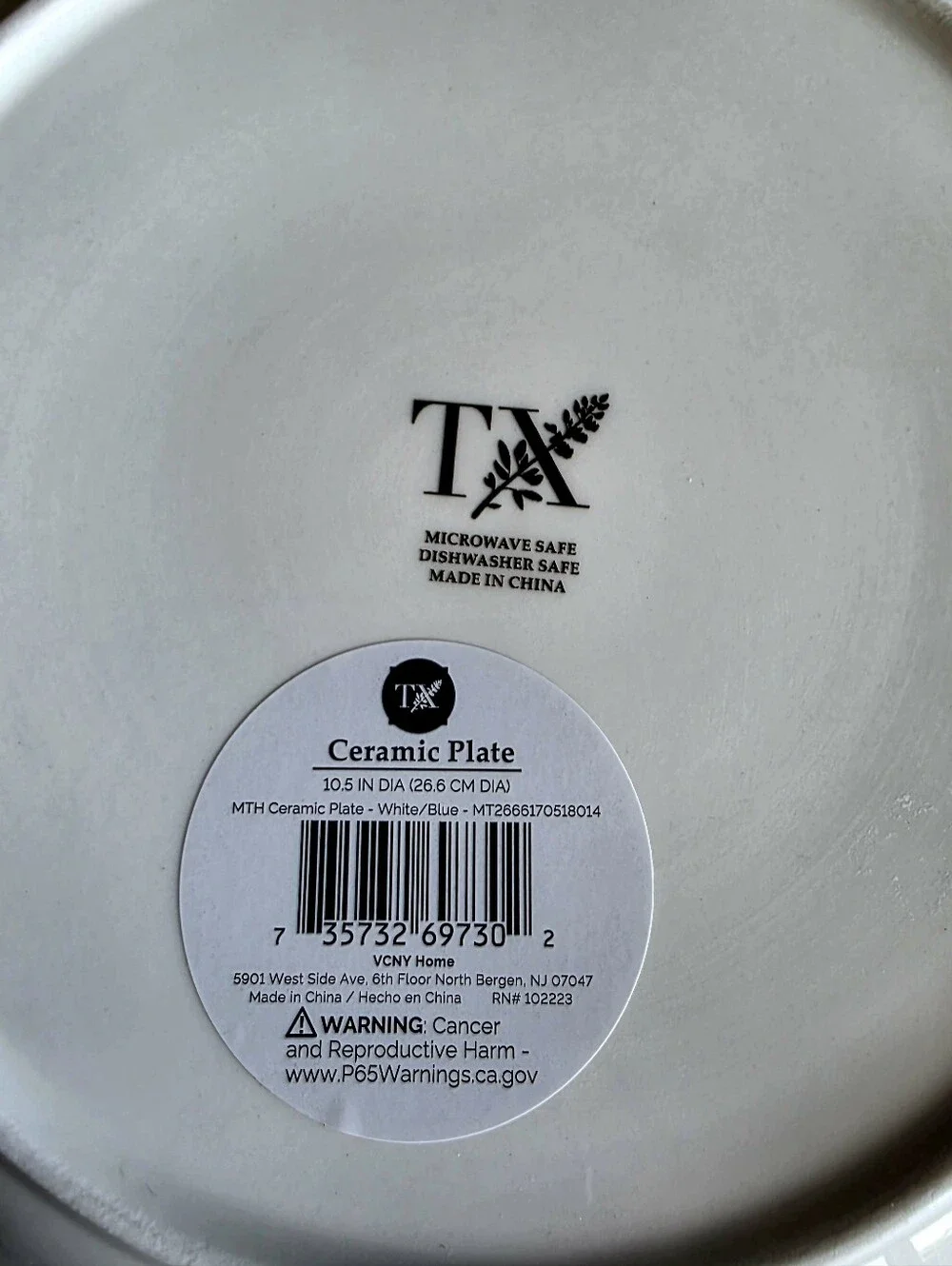 New Floral Ceramic plate bundle of 4, Blue White 10.5